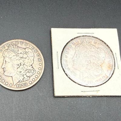 Morgan Silver Dollars | 2 Coins | 1879-S & 1896-P