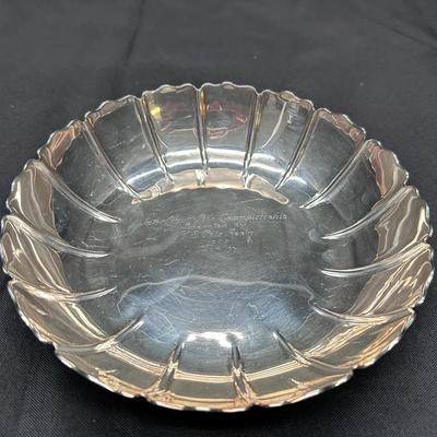 Sterling Silver Presentation Bowl | 8" Diameter | Marked Sterling | Total Weight 482g