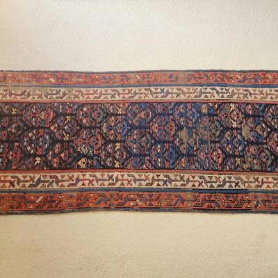 Handwoven Wool Runner Rug | Traditional Persian-Style Geometric Pattern