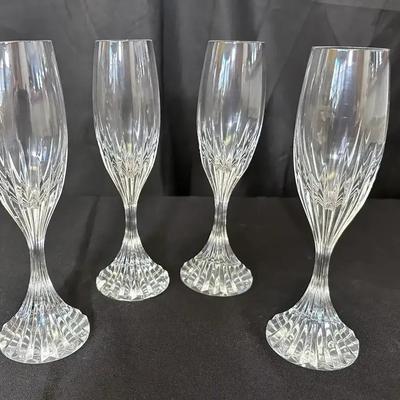 Baccarat Massena Crystal Champagne Flutes | Set of 4