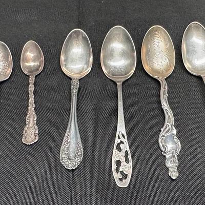 Sterling Silver Spoons (6) | Mixed Patterns | Pat. 1898 | R.M. & E. Hallmarks | 46g