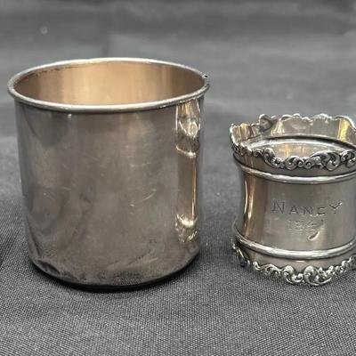 Sterling Silver Cup & Napkin Ring Set | Newport & Sterling Marks | Total Weight 59g