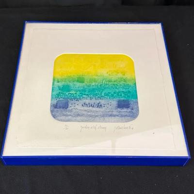 “Garden with Stream” Signed Limited Edition Color Print | 25/40 | Framed Art