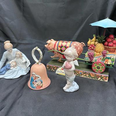 Decorative Figurines & Jim Shore Pig Cart | Porcelain, Resin & Hand-Painted Accents