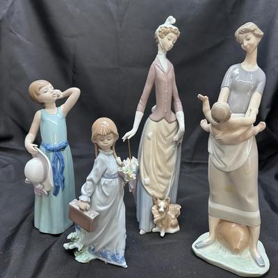 Lladro Porcelain Figurines | Group of 4 Female & Child Figures | Spain