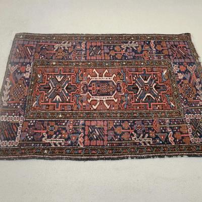 Hand-Knotted Oriental Wool Rug | Geometric Medallion Design | 51" x 36"