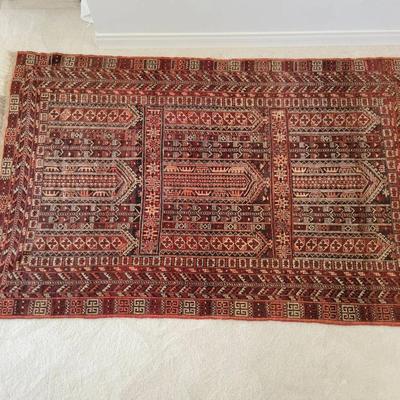 Hand-Knotted Tribal Wool Rug | Geometric Medallion Field | 75" x 48"