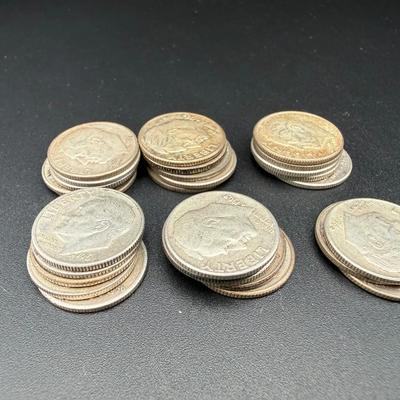 Roosevelt & Mercury Dimes | 28 Coins | Pre-1965 90% Silver