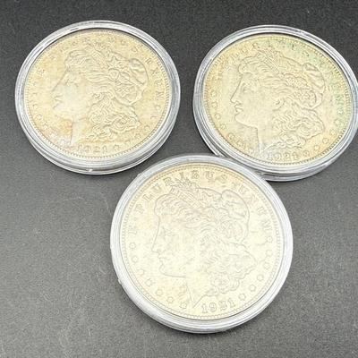 Morgan Silver Dollars | 3 Coins | 1921 (Philadelphia)