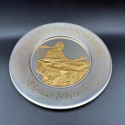 1973 Bicentennial Sterling Silver Plate | Thomas Jefferson | Franklin Mint
