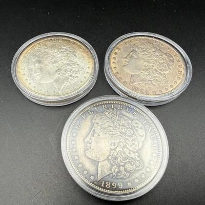 Morgan Silver Dollars | 3 Coins | 1899-O (New Orleans)