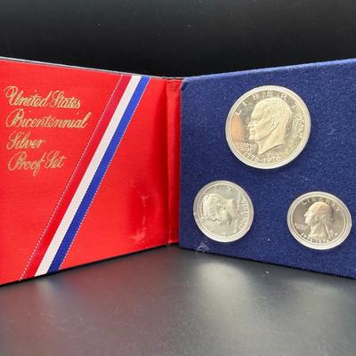 Bicentennial Silver Proof Set | 3 Coins | 1776–1976 40% Silver