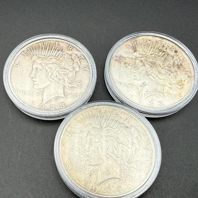 Peace Silver Dollars | 3 Coins | 1923