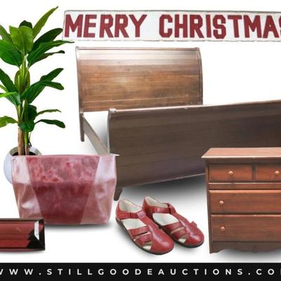 This auction has beautiful furniture, jewelry and more! Waterford, Reed & Barton, Sterling Silver, Restoration Hardware...