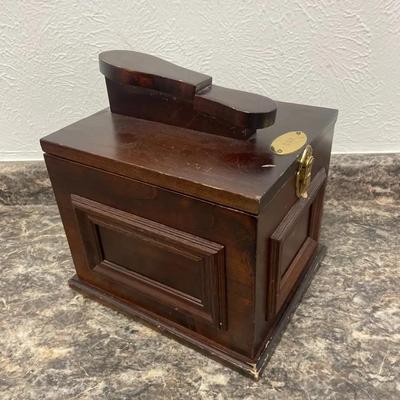Vintage Wooden Shoeshine Box and Kit 