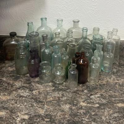 Lot of Vintage Glass Bottles 