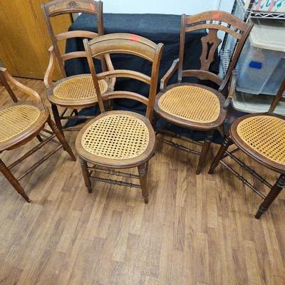 Vintage Wood & Cane Chairs