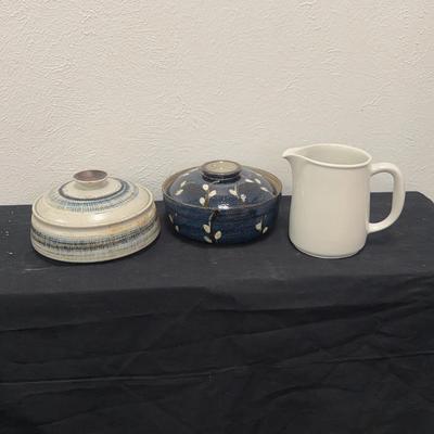 Vintage Japanese Stoneware & Vintage Arabia Finland Pitcher