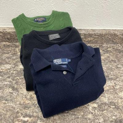 Barney’s and Ralph Lauren Cashmere Sweaters and Brooks Brothers 100% Wool Sweater 
