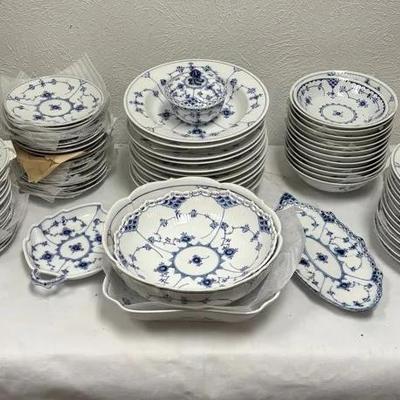 Royal Copenhagen Blue Fluted Plain China Set Lot 2