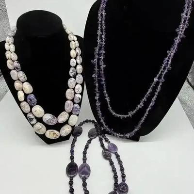 Collection Of Amethyst Necklaces 
