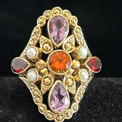 NB Multi Stone, Oval Statement Ring