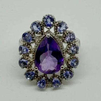 Amethyst Tanzanite Ring