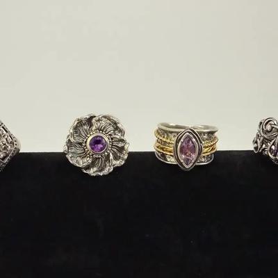 Collection Of Amethyst Rings (4)