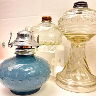 Vintage Glass Kerosene/Oil Lamps