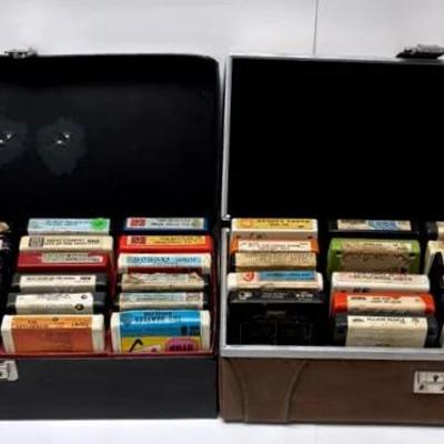 Vintage 8-Track Tape Collection - 46 Tapes with Cases