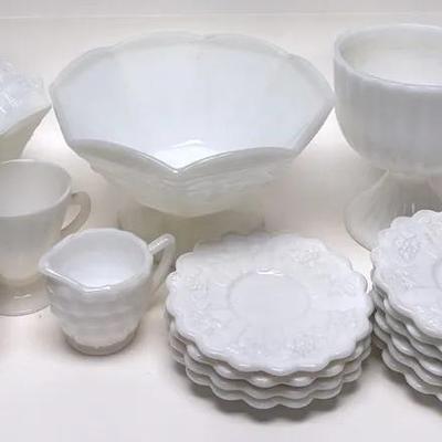 Vintage Milk Glass Set