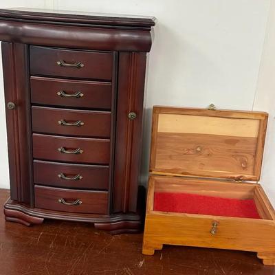 Elegant Jewelry Box & Cedar Chest Set 