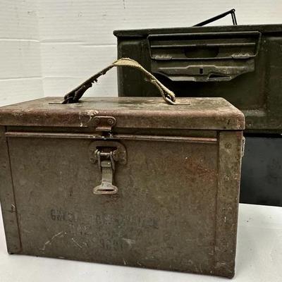 Vintage WWII US Army M1 Ammunition Chest - Steel Ammo Box