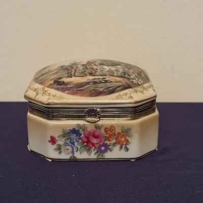 Vintage RS Prussia Porcelain Hinged Trinket Box