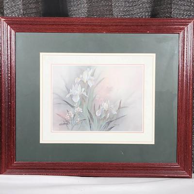 Framed Iris Flower By Lena Liu