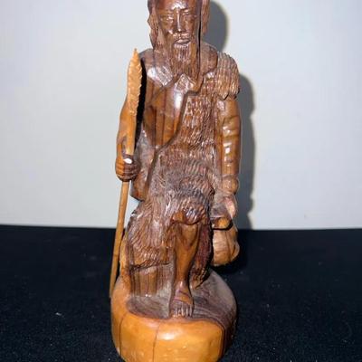 Vintage Moses Carved Olive Wood Figure