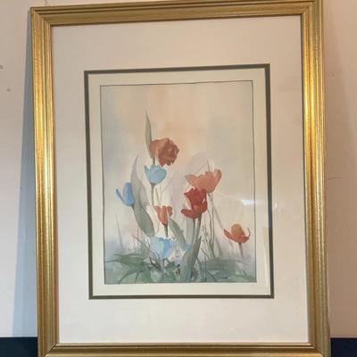 Framed Floral Print Signed/Numbered by David Nichols