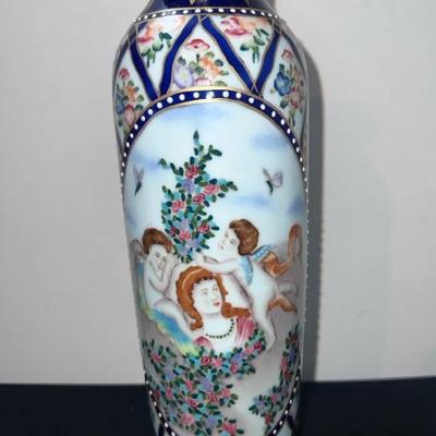 Vintage Hand-painted Cherubs Vase - Andrea by Sadek