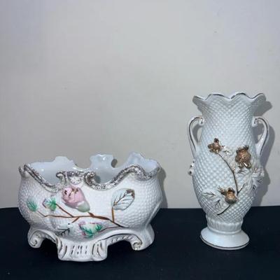 Vintage Hand-painted Ucagco Japan Ceramic Planters (2)