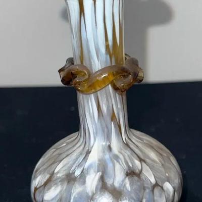 Swirled Glass Bud Vase with Ruffle