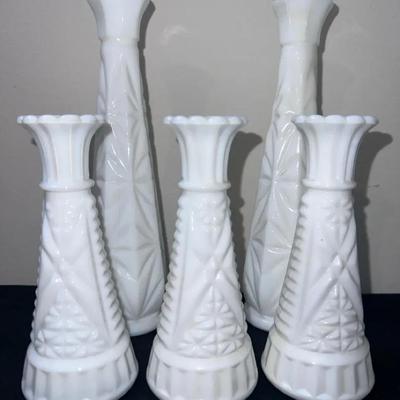 Milk Glass Vases - 2 Styles