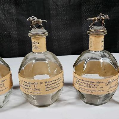 Empty Blanton's Single Barrel Bourbon Whiskey Bottle with the Signature Horse Stopper