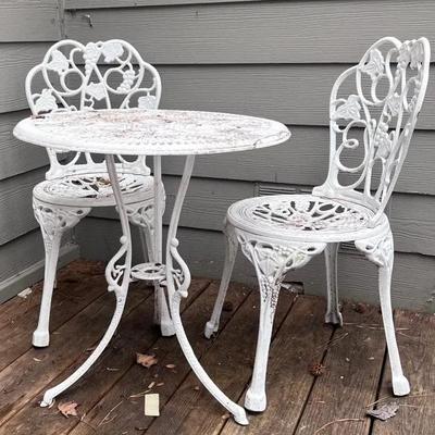 White Cast Iron Outdoor Bistro Set