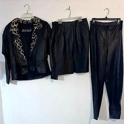Leather Jacket (Size 4), Lambskin Pants & Leather Skirt (Size 6)
