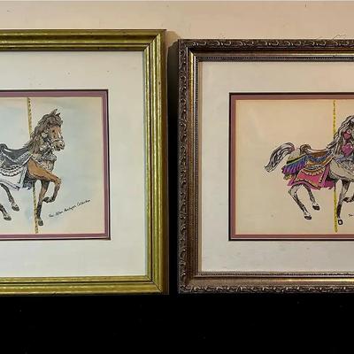 Framed Carousel Horse Prints from The Allen Monrague Collection