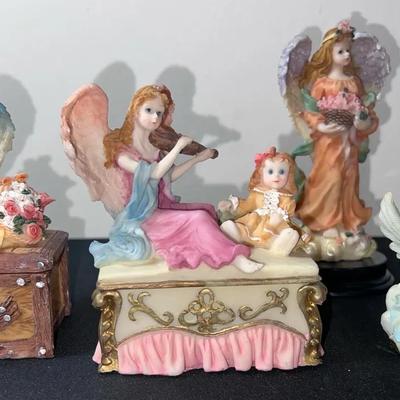 Angel Trinket Boxes (2) & Colorful Angel Friends
