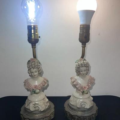 Vintage Porcelain Figure Lamps (2)