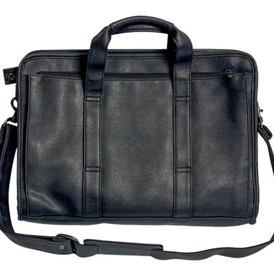 Black Laptop Briefcase / Business Messenger Bag with Shoulder Strap