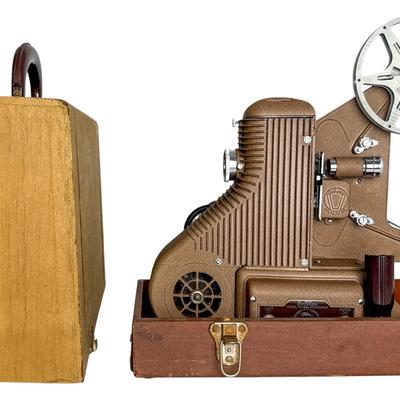 Universal Camera Corp. 8mm Film Movie Projector Model PC-500 w/ Wood Case