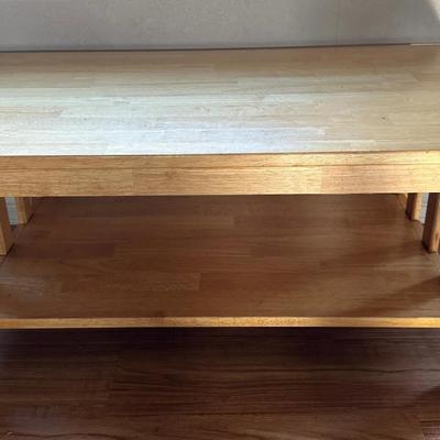 Wooden Coffee Table with Lower Shelf